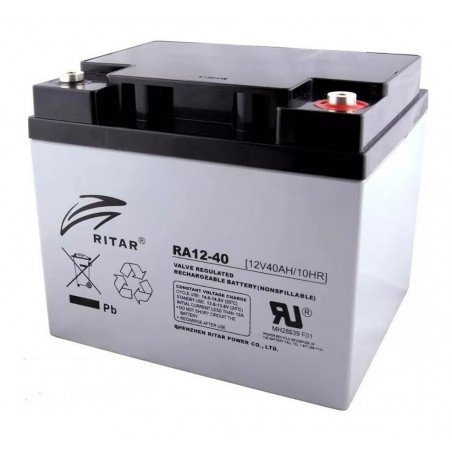 Bateria AGM VRLA Ritar RA12-40 12V 40Ah Terminal F4/F11 19.8x16.6x17.1cm
