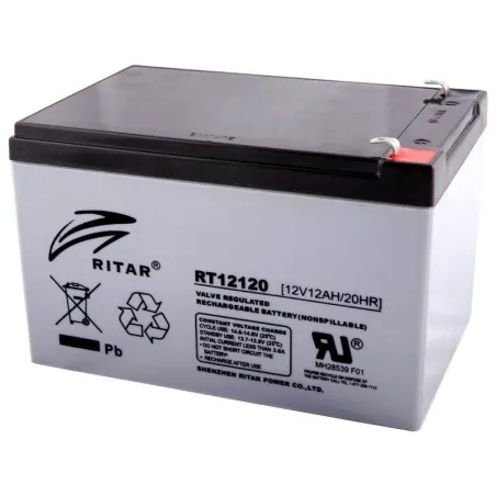  Bateria AGM Ritar RT12120 12V 12Ah Terminal F1/F2 15.1x9.8x9.5cm 89.830508 Bateria AGM VRLA Ritar RT12120 12V 12Ah Terminal F1/