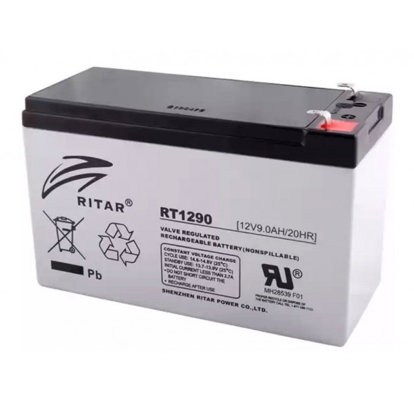 Bateria AGM VRLA Ritar RT1290 12V 9Ah Terminal F1/F2 15.1x6.5x9.4cm