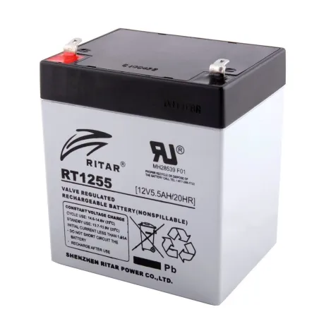 Bateria AGM Ritar RT1255 12V 5.5Ah Terminal F1/F2 9x7x10.1cm 43.220339 Bateria AGM VRLA Ritar RT1255 12V 5.5Ah Terminal F1/F2 9
