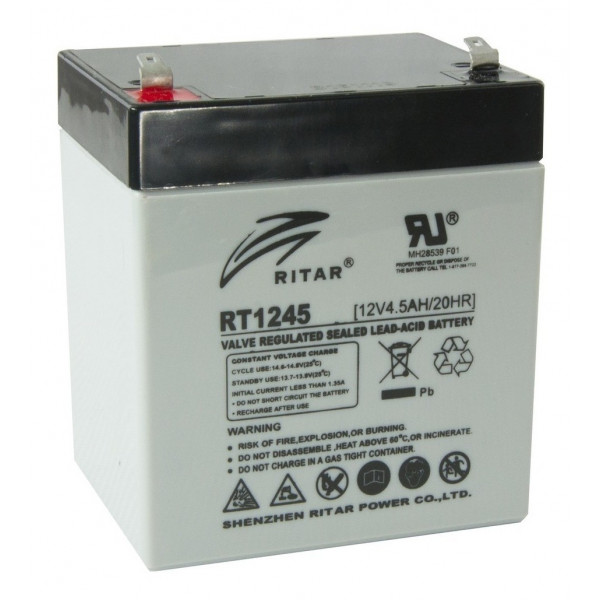 Bateria AGM Ritar RT1245 12V 4.5Ah Terminal F1/F2 9x7x10.1cm