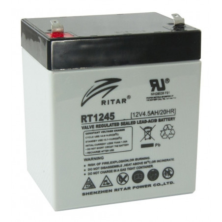 Bateria AGM VRLA Ritar RT1245 12V 4.5Ah Terminal F1/F2 9x7x10.1cm