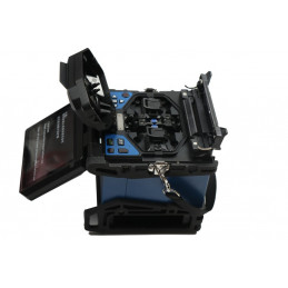 Kit Fusionadora Digital de Fibra Optica Economico SNP4108S Compacta con Bateria Empalmadora