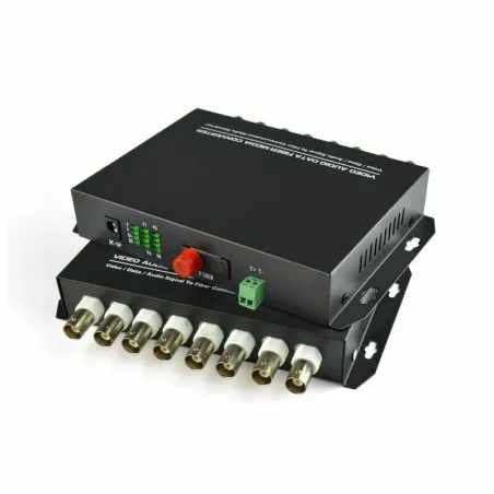  Media Converter 8V1D-S 8 Canales BNC a Fibra Optica 20KM SM FC Para Camaras Videos Inc. Transmisor y Receptor 662.711864 Media 