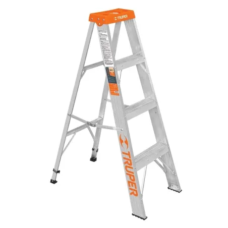  Escaleras de Tijera 4 Peldaños T2 Max2.4m P4kg Aluminio, Truper 10435 157.627119 Escalera Tipo Tijera con Bandeja 4 Peldaños, 1