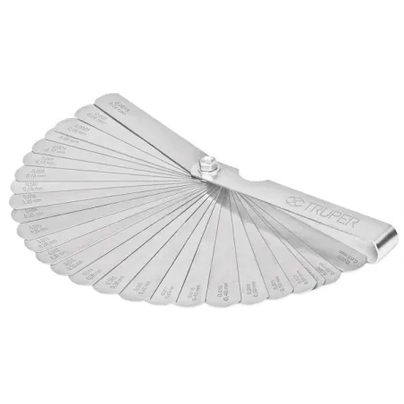  Galgas de Bujia, 26 Hojas, Graduacion 0.04 - 0.63mm Inc. Regla Graduada, en acero al manganeso, CAL-26 14396 Truper 9.322034 Ga