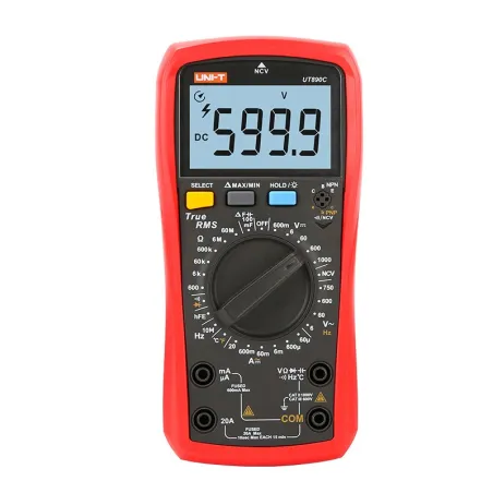 Multimetro Digital UNI-T UT-890C NCV True RMS DC1000V AC750V 20A Resistencia Capacitancia Frec Temp hFE Diodo Continuidad UNI-T-