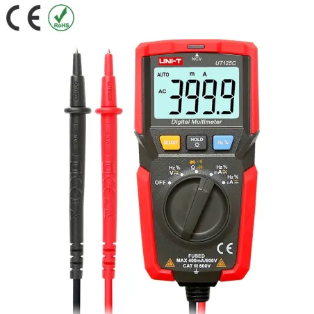 Multimetro Digital UNI-T UT-125C NCV ACDC600V Resistencia Capacitancia Frec Continuidad Diodo UNI-T-Multimetro Digital UNI-T UT-