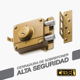 Cerradura Alta Seguridad Cantol Mega S880 Negro 3Golpes 4LlavesDH 10Pines 2Pivotes Pprincipal Madera