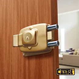 Cerradura Blindada Cantol Maxima M-1000 Dorado 3Golpes 3Llaves 7Pines 2Pivotes Pprincipal Madera Cantol-Cerradura Blindada Canto