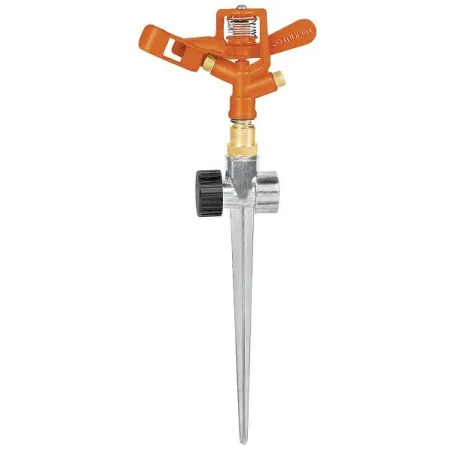  Aspersor Metalico 2 Vias 3/4", Estaca 21cm, Alcance 10.4m, Area 360, 50 PSI, Para conexion en serie, DOS-11X 10330 Truper 20.33