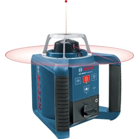  Nivel Laser Giratorio Bosch GRL 300 HV PROF, 5/8" 300m con receptor, líneas precisas y nítidas con Accesorios 4246.610169 Nivel