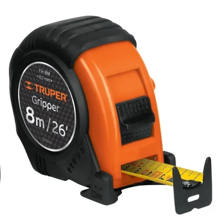 Wincha Flexometro Gripper 8 Metros, contra impacto TPR, carcasa ABS, FH-8M 14579 Truper