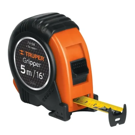  Winchas Flexometro Gripper 5M MedicionAmbosLados TPR ABS Truper 14578 11.355932 Wincha Flexometro Gripper 5 Metros, contra impa
