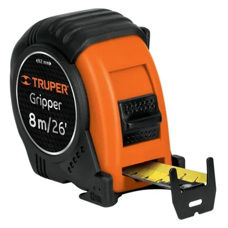  Winchas Flexometro Griper 8M MedicionAmbosLados TPR ABS Truper 15389 21.186441 Wincha Flexometro Griper 8M con TPR, cinta medic