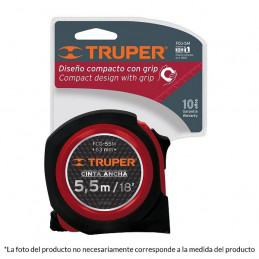 Wincha Flexometro Compactas 3M con TPR, cinta medicion ambos lados, carcasa ABS, FCG-3M 12771 Truper