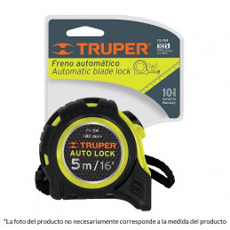 Wincha Flexometro Auto-Lock 8M con TPR, cinta medicion ambos lados, carcasa ABS, FA-8M 10749 Truper