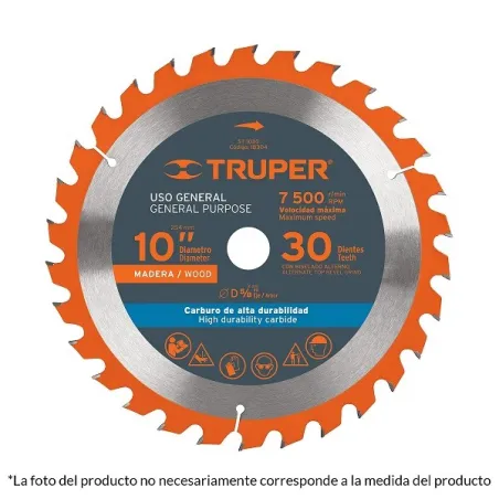  Discos Sierra para Madera 10" Centro 5/8", 80 Dientes de carburo de tungsteno, ST-1080 12683 Truper 49.152542 Sierra Circulares