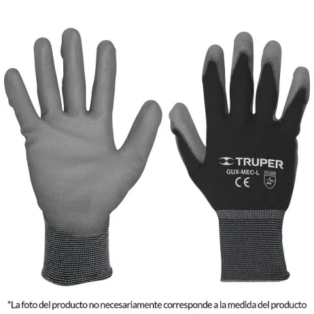  Guantes de Nylon Talla L recubierto de poliuretano puño tejido uso varios, GUX-MEC-L 13292 Truper 4.830508 Guantes de Nylon rec