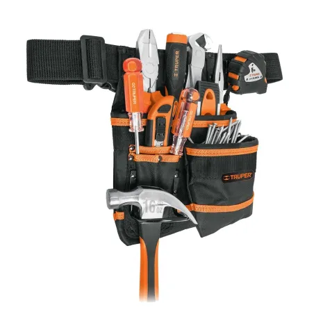  Portaherramientas 7 Compartimientos Poliester Forro PVC con cinturon, Truper 15312 30.508475 Portaherramientas 7 Compartimiento