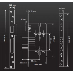 Cerradura de Embutir Forte Enigma 3G Onda IZQ Acero Inox 3Golpes 4Pivotes