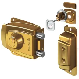  Cerradura Forte Blindada California Dorado 3Golpes 3Llaves 2Pivotes CSN PP Madera Metal 89.830508 Cerradura Forte Blindada Cali