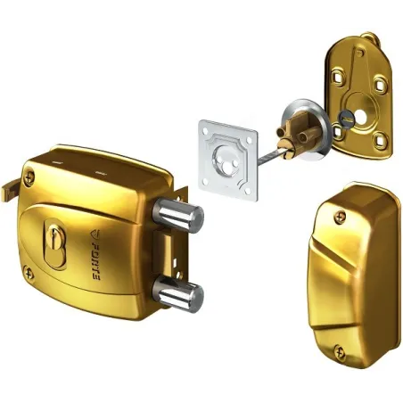  Cerradura Forte Bunker 240 Dorado 3Golpes 3Llaves 2Pivotes CSN Ext Madera Metal 72.881356 Cerradura Forte Bunker 240 Dorado 3Go