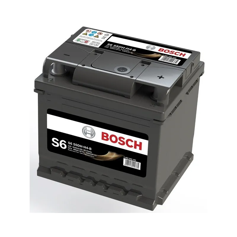 Bateria Automoviles Bosch S655DH 11Placas 55AH - + RC75m CCA400 20.7x17.4x19cm