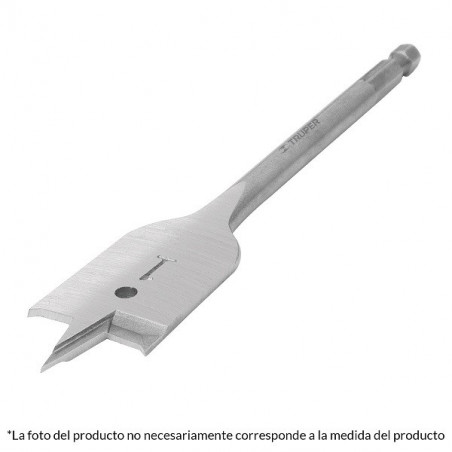 Broca Mecha Plana 1-1/4" 31.75 mm Zanco 1/4, BPT-1-1/4 11390 Truper