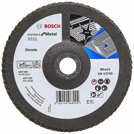Discos Flap Discs Laminado 4-1/2" Gr40 Eco Curvo Fibra/Zirconio Inox/Metal, Bosch 2608619288 Bosch-Disco Flap ECO Bosch 115mm Gr