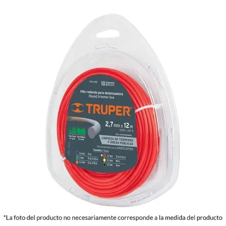  Hilo Redondo para desbrozadora 2mm x15M, Blister, HTA-80 17606 Truper 3.135593 Hilo redondo para desbrozadora, 2mm x15Metros, R