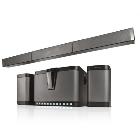 Sistema de parlantes de 5.1 Klip Xtreme KSB-500 300W Black silver con Bluetooth USB