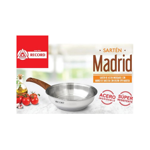 Sarten Madrid N26 Con Fondo Difusor y Mango Madera, 9875261010 Record