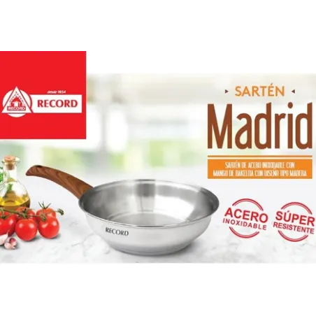  Sarten Madrid N26 Con Fondo Difusor y Mango Madera, 9875261010 Record 112.711864 Sarten Madrid N26 Con Fondo Difusor y Mango Ma