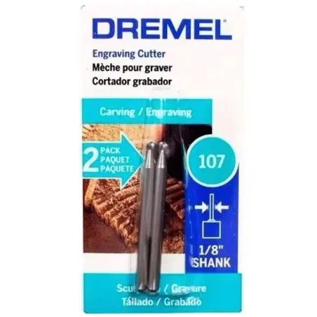 Cortador Grabador Dremel 107, 3/32" 2.4mm 2Piezas Punta Redonda Tallado Grabado