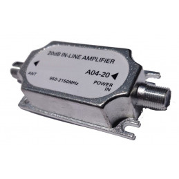Amplificador de Señal A04-20 20dB 950-2150 MHz Cable Coaxial RG6 F