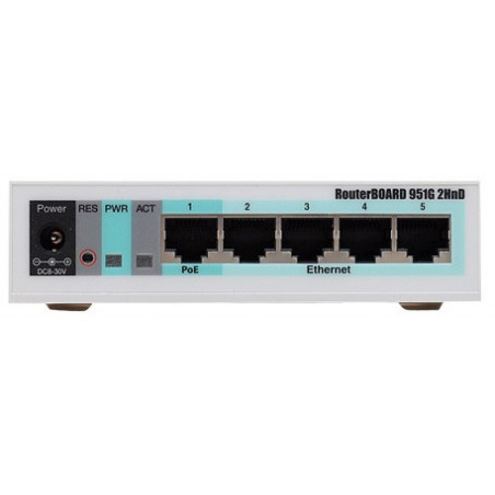 Router RouterBoard Mikrotik RB951G-2HND, Wireless 1000mW CPU 600mhz, 128MB RAM, 5-Port Gigabit