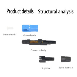 Conector Rapido de fibra optica SC UPC 10PCS FTTH Fast Quick Connector Single Mode SC Aibitech-Conector Rapido de fibra optica S
