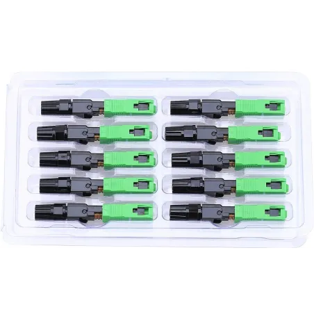  Conector Rapido de fibra optica SC APC 10PCS FTTH Fast Quick Connector Single Mode SC 104.237288 Conector Rapido de fibra optic