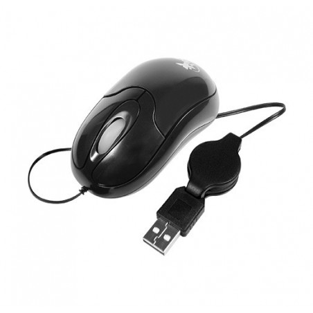 Mouse Usb Xtech XTM-150 Cable Retractil 70cm Negro