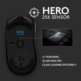 Mouse USB Logitech Gaming G703 Lighspeed Hero 25K Sensor, 910-005638