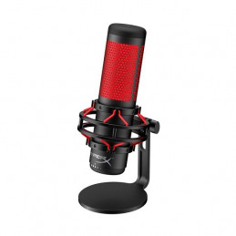 Micrófono Kingston HyperX QuadCast, anti-vibración, sensor, USB, Negro/Rojo