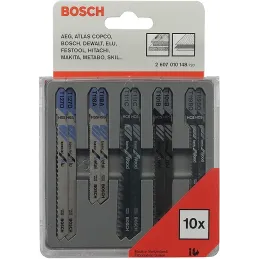 Juego Set de 10 Hojas de Calar x2U T127D T118A T111C T119BO, Bosch 2607010148