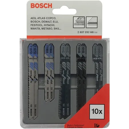 Juego Set de 10 Hojas de Calar x2U T127D T118A T111C T119BO, Bosch 2607010148