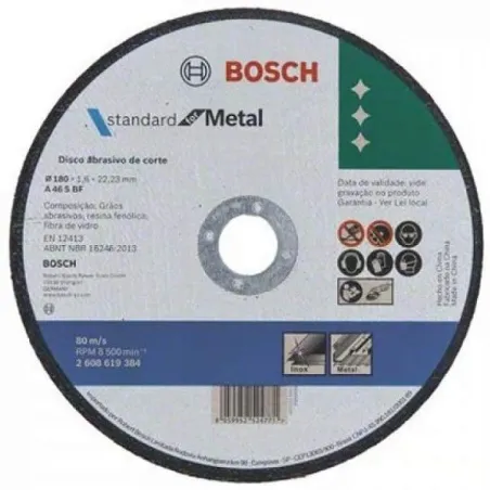  Discos Corte Standard Bonded 180mm x 1,6mm, Bosch 2608619384 5.508475 Disco Corte Standard Bonded 180mm x 1,6mm, Bosch 26086193