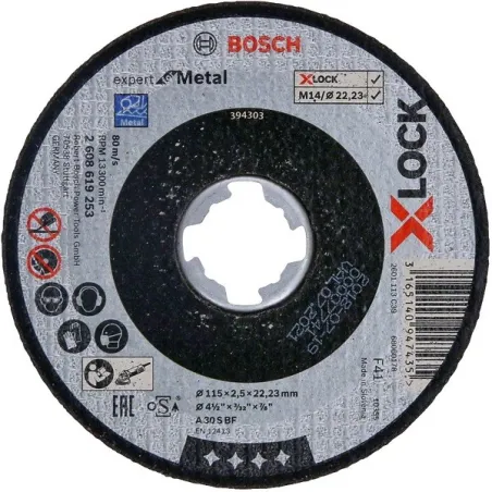  Discos de Corte Expert for Metal X-LOCK 115mm x2.5x22.23mm Centro Plano, Bosch 2608619253 6.694915 Disco de Corte Expert for Me