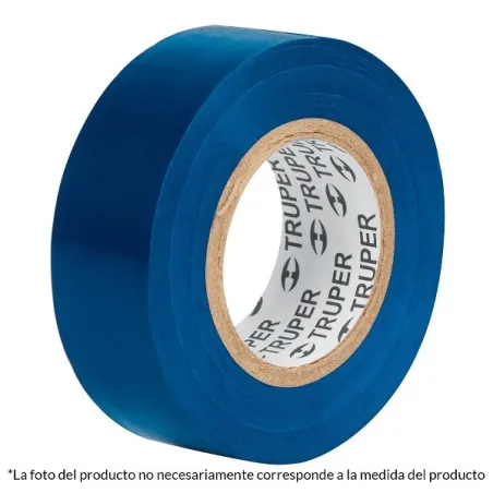  Cintas Aislantes 19mm x18m Azul acrilico E0.18mm Flexible Encogible Truper 12505 2.20339 Cinta Aislantes Azul 18m x 19 mm, Adhe