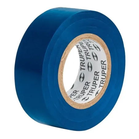  Cintas Aislantes 19mm x9m Azul acrilico E0.18mm Flexible Encogible Truper 13514 1.186441 Cinta Aislantes Azul 9m x 19 mm, Adhes