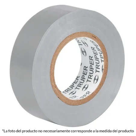  Cintas Aislantes 19mm x18m Gris acrilico E0.18mm Flexible Encogible Truper 12507 2.20339 Cinta Aislantes Gris 18m x 19 mm, Adhe