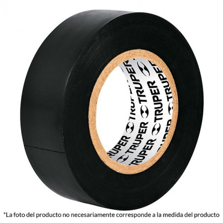 Cinta Aislantes Negro 18m x 19 mm, Adhesivo acrilico Espesor 0.18mm, Flexible Encogible, M-33 12500 Truper